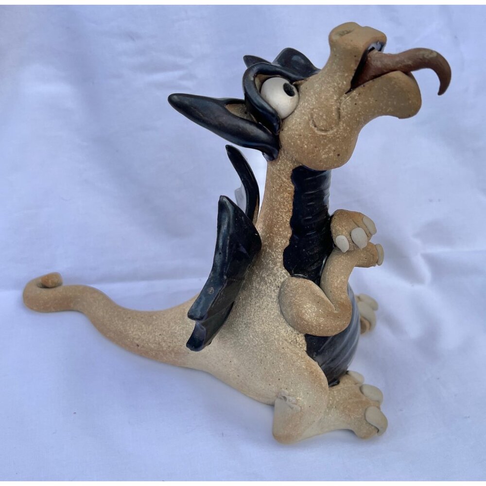 Handcrafted Ceramic Dragon Oil Lamp 1980s 8.5" X 7.75" Tall X 4.75" Unique Colle - Picture 2 of 16